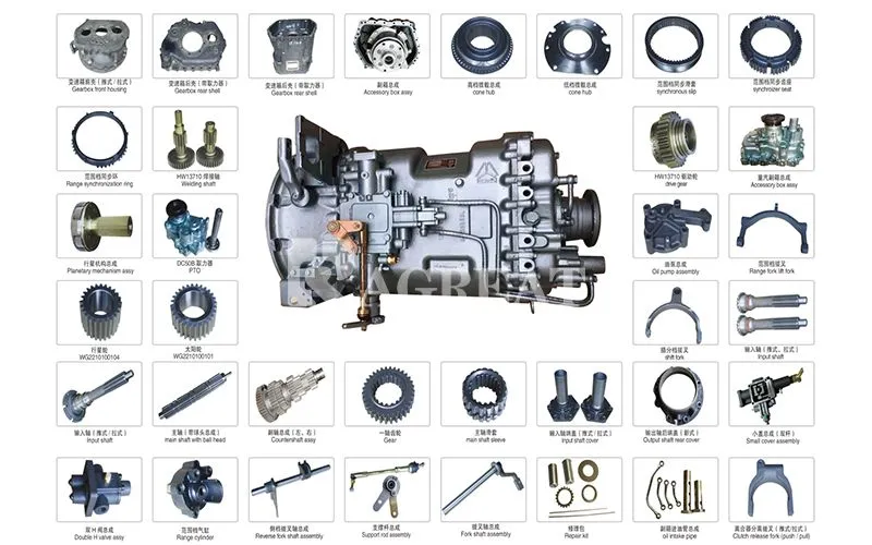 Truck Gearbox Fast Gearbox 12JSDX180TA/200/240 For Shacman FAW